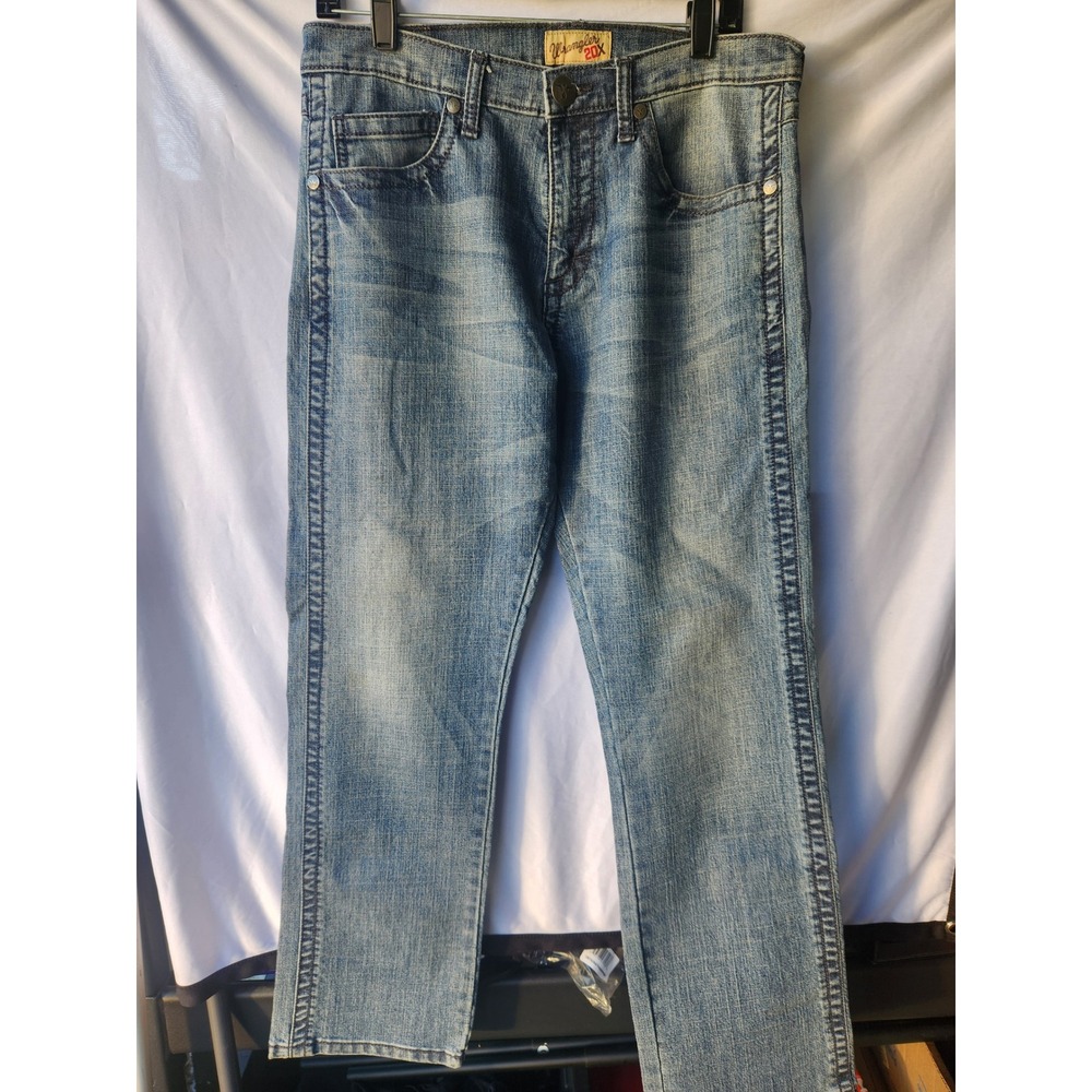 Wrangler 20X Mens Slim Straight Leg Jeans Blue Denim 32x30